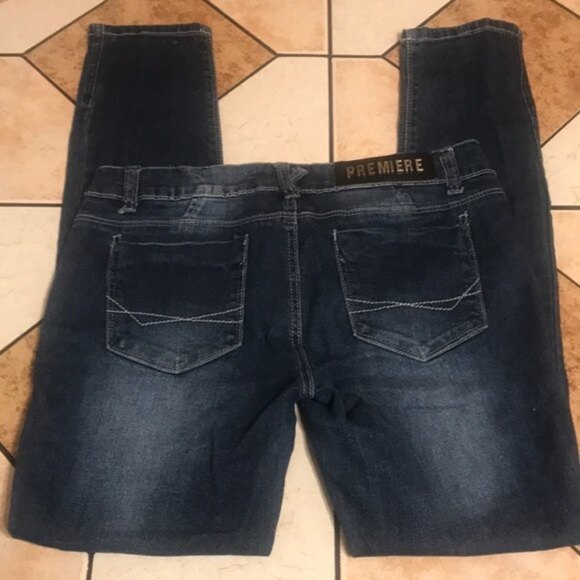 Premiere distressed dark denim jeans size 5/6 - Picture 1 of 11
